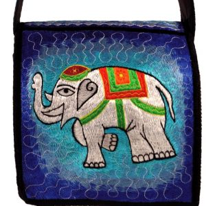 Tasche Umhängetasche Elefanten-Stickereien, 20 x 20 cm