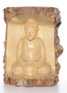 Maske Buddha Baumstamm Holzmaske afrikanische Hängemaske kaufen Afrika Deko Shop
