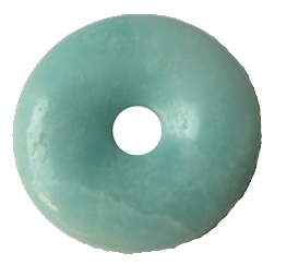 Donut Edelstein Anhänger aus Amazonit, Modeschmuck, 30 mm