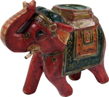 Elefanten Figur massiv Holz afrika deko shop rot