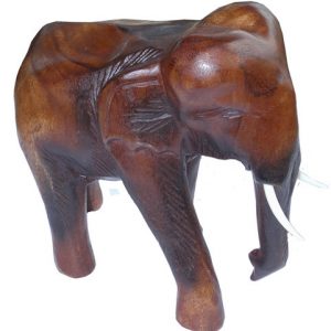 Elefanten Figuren Holz Deko Skulpturen, 17 cm