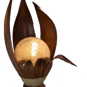 Lampe balinesische Tischlampe Kokospalmenblätter, 50 cm