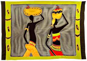 Sarong balinesischer Pareo Wasserträger-Paar, 175 x 120 cm