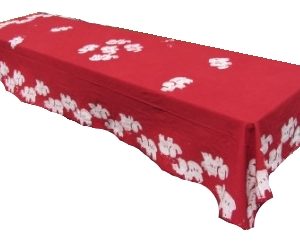 Biertisch-Decke afrikanische Batik Elefanten mit Servietten, 215 x 110 cm
