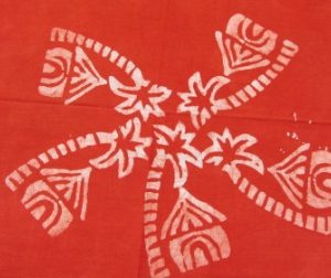 Biertisch-Decke afrikanische Batik Palmen mit Servietten, 215 x 110 cm