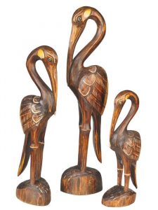 Vogel Figuren Familie Skulpturen Holz Tiere kaufen Afrika Deko Shop 1044b