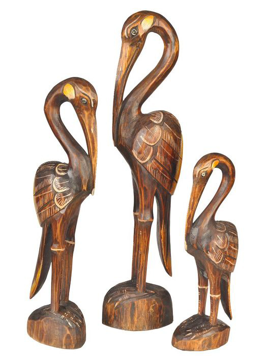 Vogel Figuren Familie Skulpturen Holz Tiere kaufen Afrika Deko Shop 1044
