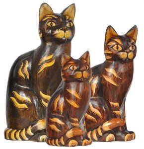 Katzen Figuren Tier Skulpturen kaufen Afrika Deko Shop 1050b