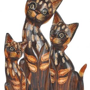 Katzen Figur balinesische Familie 3-er-Set, 15 + 20 + 25 cm