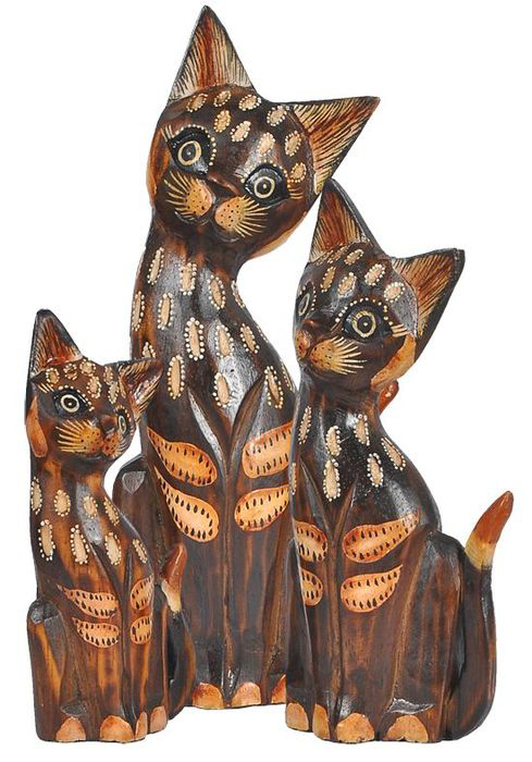 Katzen Figuren Tier Skulpturen kaufen Afrika Deko Shop 1062