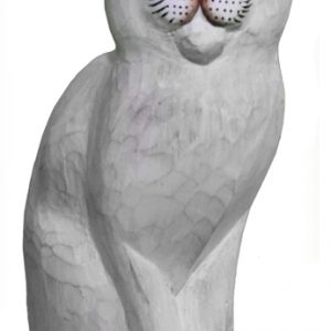 Katzen Figur handgeschnitzt, 30 cm