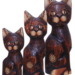 Katzen Figur balinesische Familie 3-er-Set, 20 + 25 + 30 cm