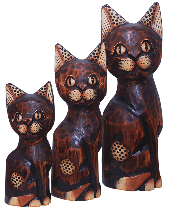 Katzen Figuren Tier Skulpturen kaufen Afrika Deko Shop 1196