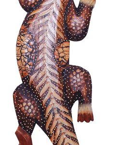 Gecko balinesische Salamander Figur Albesiaholz, braun, 50 cm