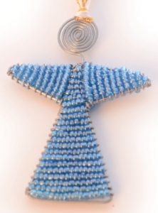 Engel Schutzengel Glasperlen Weihnachtsschmuck Christbaum kaufen Afrika Deko Shop blau 10b