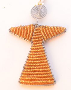 Engel Schutzengel Glasperlen Weihnachtsschmuck Christbaum kaufen Afrika Deko Shop goldfarbig 10b