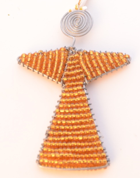 Engel Schutzengel Glasperlen Weihnachtsschmuck Christbaum kaufen Afrika Deko Shop goldfarbig 10