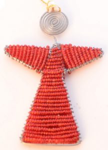 Engel Schutzengel Glasperlen Weihnachtsschmuck Christbaum kaufen Afrika Deko Shop rot  10b