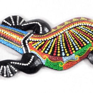 Gecko balinesische Figur aus Albesiaholz, 20 cm