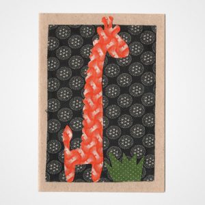 Afrikanische Glückwunsch-Karte orange Giraffe Recyclingpapier
