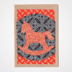 Afrikanische Glückwunsch Karte Schaukelpferd Recyclingpapier