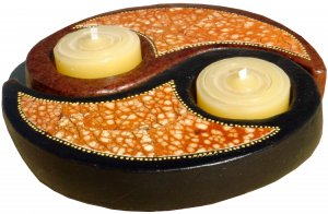 Kerzenständer Kerzenhalter Teelicht Yin Yang kaufen Afrika Deko Shop 2866a