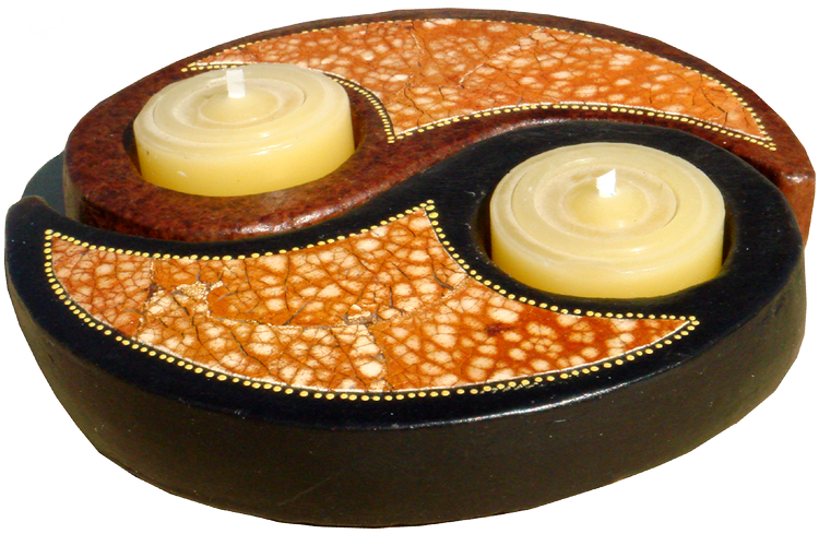 Kerzenständer Kerzenhalter Teelicht Yin Yang kaufen Afrika Deko Shop 2866