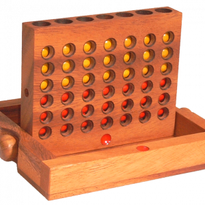 Reise-Spiel aus Holz, Vier gewinnt, 16 x 13 cm