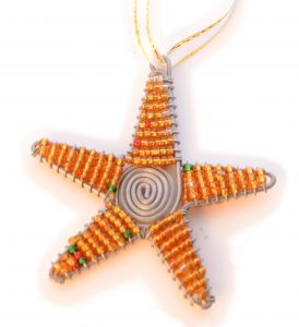 Glasperlen Stern rot Weihnachtsschmuck Christbaum kaufen afrika deko shop 2176b
