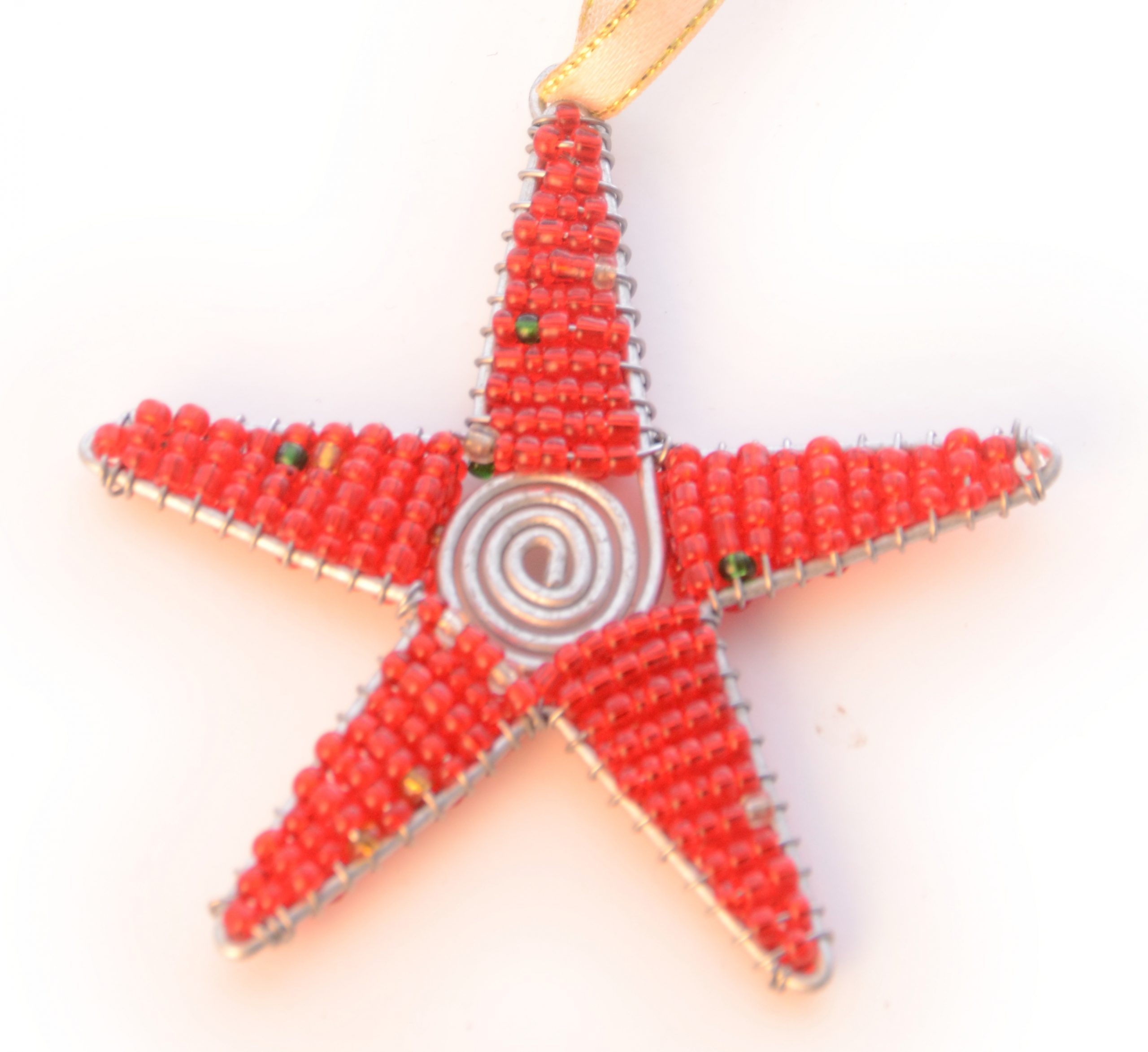 Glasperlen Stern rot Weihnachtsschmuck Christbaum kaufen afrika deko shop 2174
