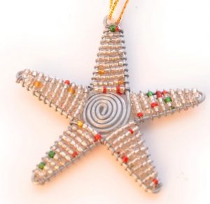 Glasperlen Stern rot Weihnachtsschmuck Christbaum kaufen afrika deko shop 2175a