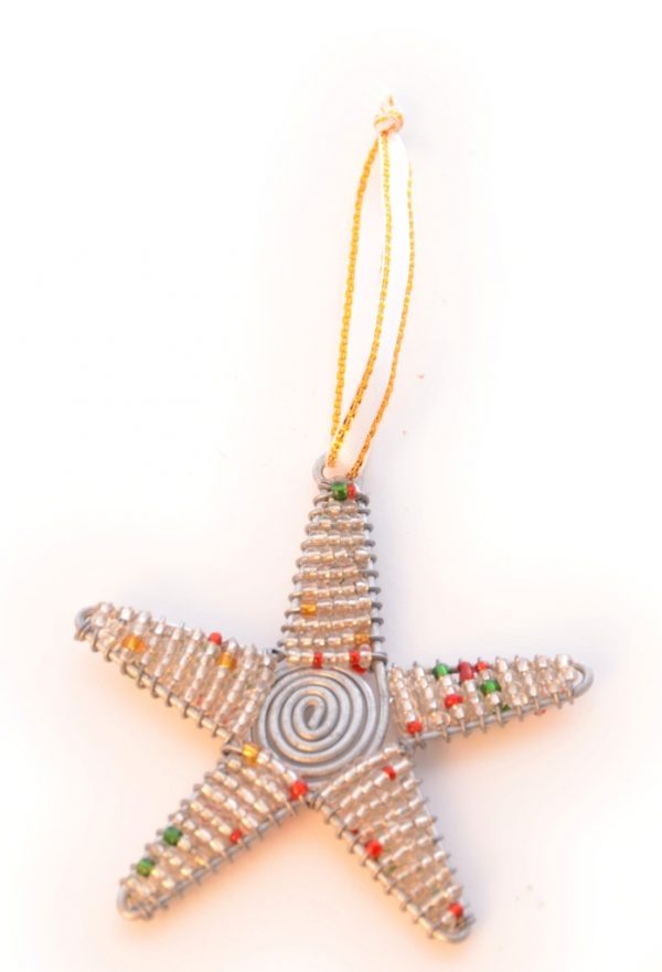 Glasperlen Stern rot Weihnachtsschmuck Christbaum kaufen afrika deko shop 2175d