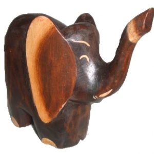 Elefanten Holz Figuren balinesischer Glückselefant, 15 cm