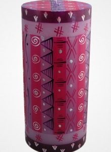 Kerzen afrikanische Stumpenkerze, lila, 22 cm