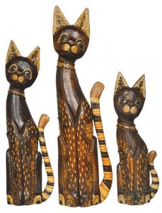 katzen figuren set afrikanisch afrika deko shop 1094b