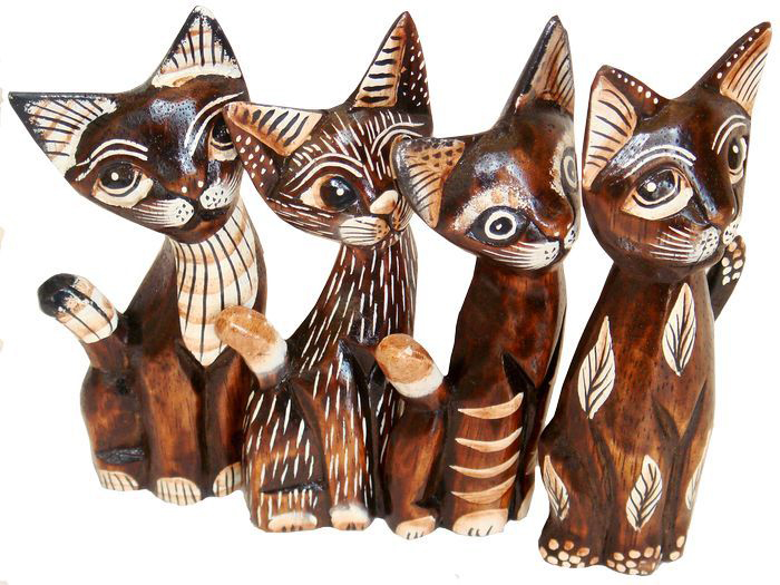 katzen figuren set afrikanisch afrika deko shop 1124