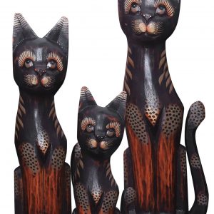 Katzen Figuren balinesische Familie 3er-Set, 30 + 40 + 50 cm