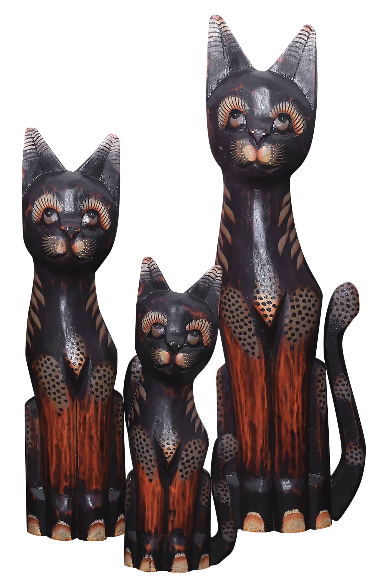 Katzen figuren familie balinesisch set afrika dkeo shop 1194