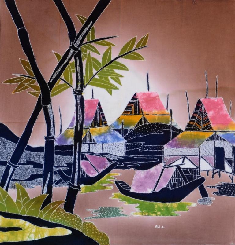 Batik_Stoffbild_wandbild afrika deko shop_194