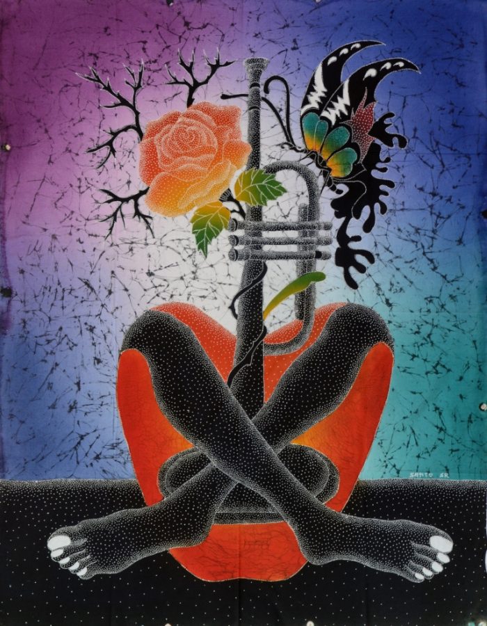 Batik Stoffbild Wandbild Motive kaufen Afrika Deko Shop 22235a