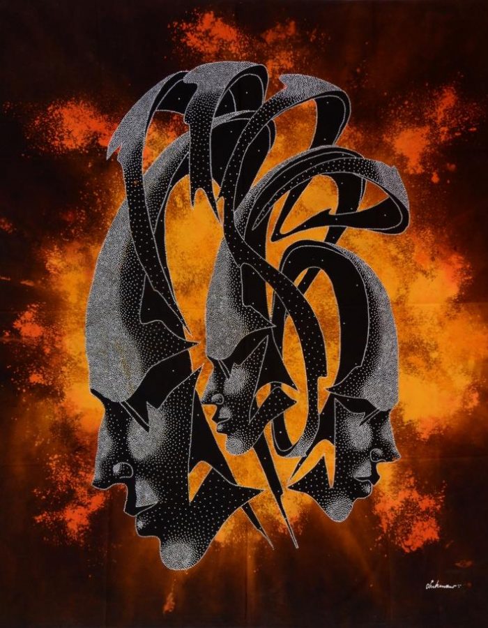 Batik Stoffbild Wandbild Motive kaufen Afrika Deko Shop 22272a